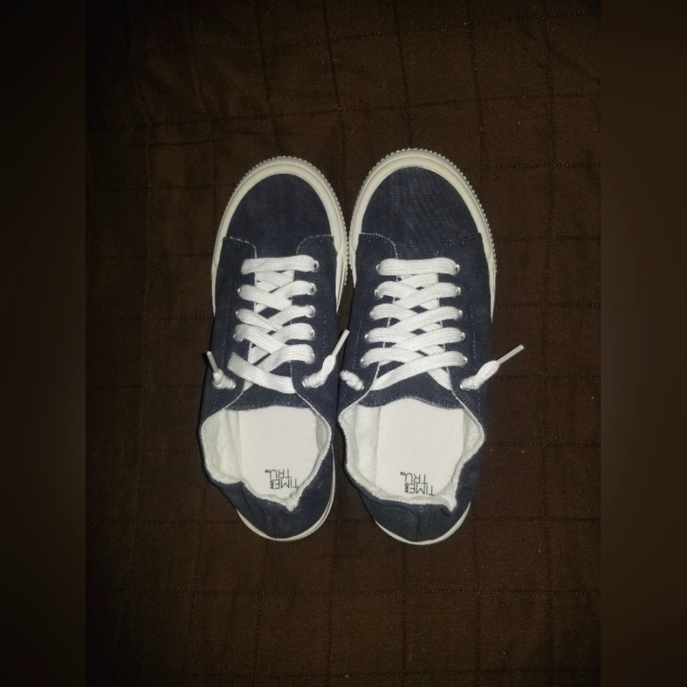 New Denim Blue Sneakers with White Laces And Sole 8 1/2